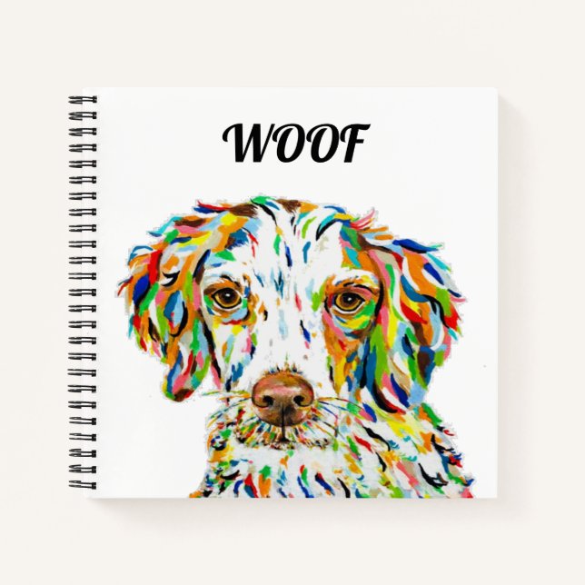 Brittany Spaniel Chien Carré Carnet (Devant)