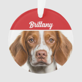 Brittany Spaniel Dog Holiday Foto Weihnachten Ornament