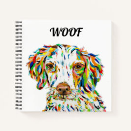 Brittany Spaniel Dog Square Notebook Notizbuch