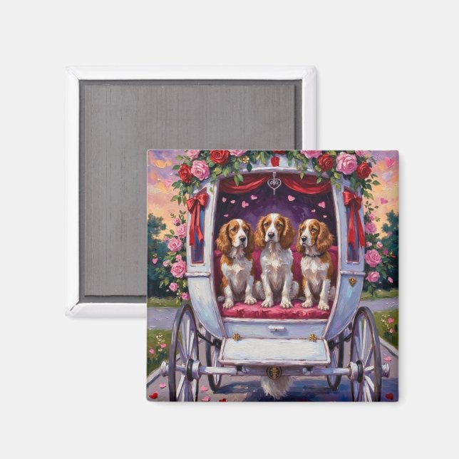 Brittany Spaniel Dog Valentine's Day  Magnet (Vorderseite/Rückseite)