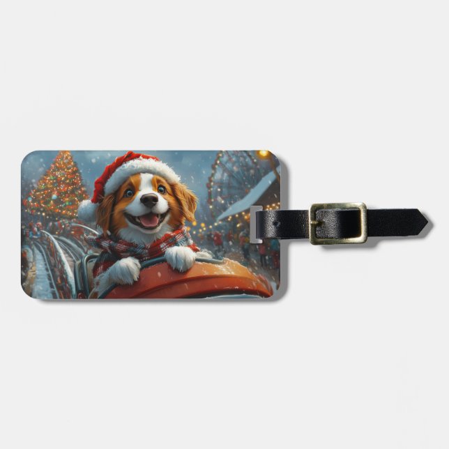 Brittany Spaniel Dog Weihnachten Gepäckanhänger (Vorderseite horizontal)