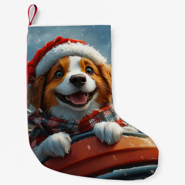 Brittany Spaniel Dog Weihnachten Kleiner Weihnachtsstrumpf (Vorderseite)