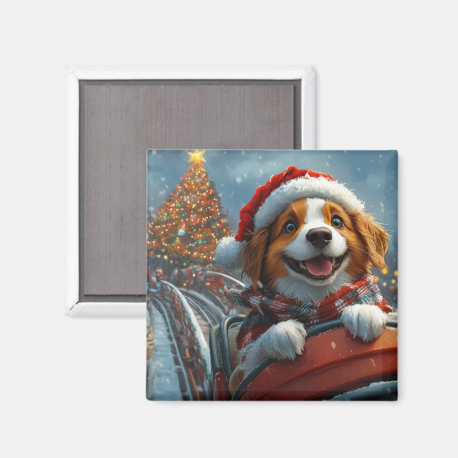 Brittany Spaniel Dog Weihnachten Magnet (Vorderseite/Rückseite)