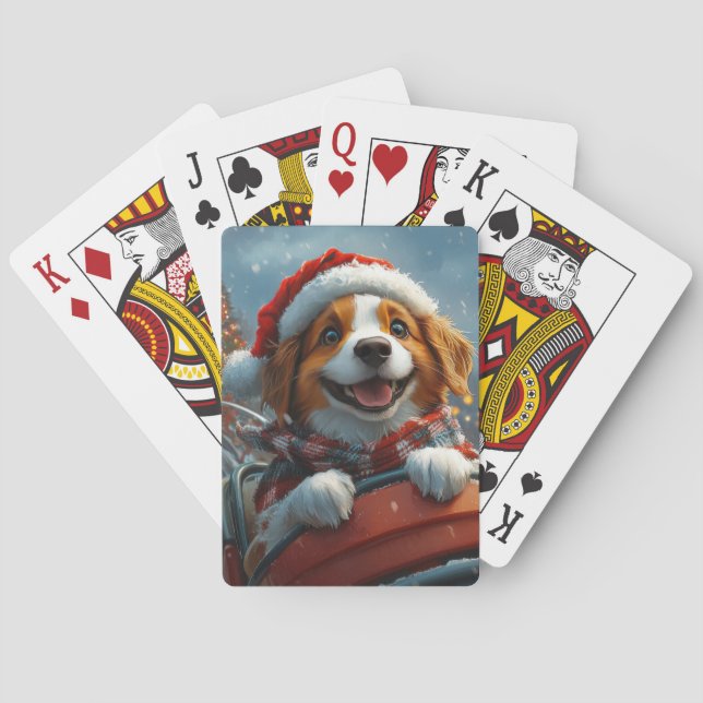 Brittany Spaniel Dog Weihnachten Spielkarten (Rückseite)