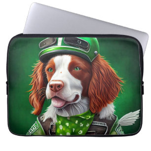 Brittany Spaniel Fahrrad St. Patrick's Day Laptopschutzhülle