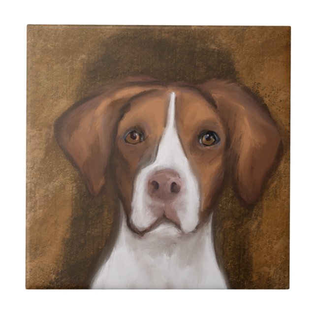Brittany Spaniel Fliese (Vorderseite)