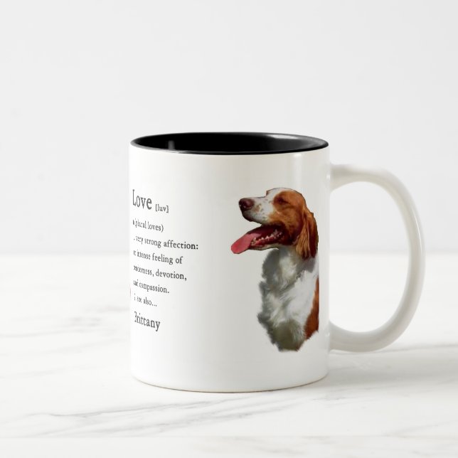 Brittany Spaniel Geschenke Zweifarbige Tasse (Rechts)