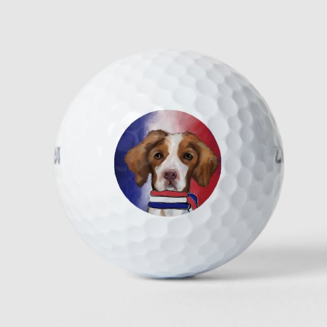 Brittany Spaniel Golfball (Vorderseite)