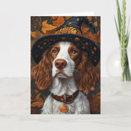 Brittany Spaniel Halloween Feiertagskarte