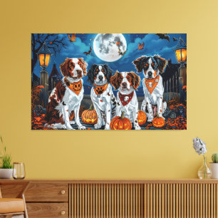 Brittany Spaniel Halloween Gruselig Leinwanddruck
