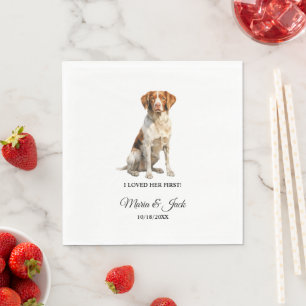Brittany Spaniel Hochzeitsservietten mit Hundebild Serviette