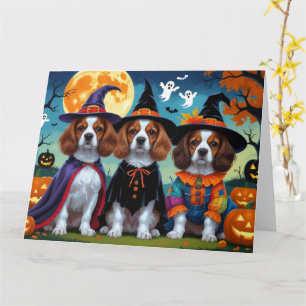 Brittany Spaniel Hogs Pumpkin Halloween Funny Karte