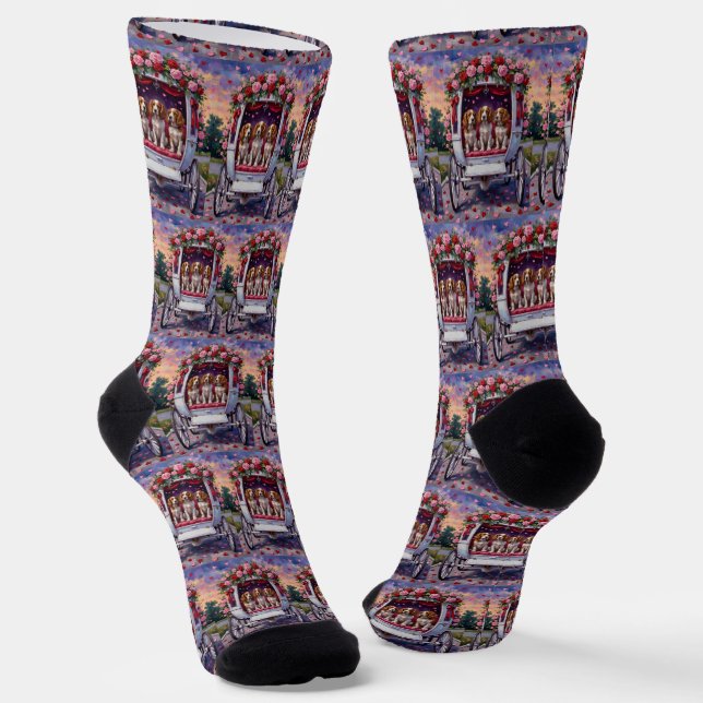 Brittany Spaniel Hund Valentinstag  Socken (Gewinkelt)