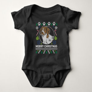 Brittany Spaniel Hunde Breed Ugly Weihnachtssüßer Baby Strampler