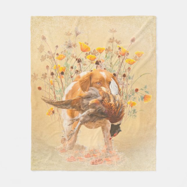 Brittany Spaniel, Jagd Fasan Coffee Tasse T-Sh Fleecedecke (Vorderseite)