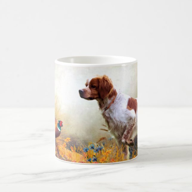 Brittany Spaniel, Jagdparasant Kaffeetasse (Mittel)