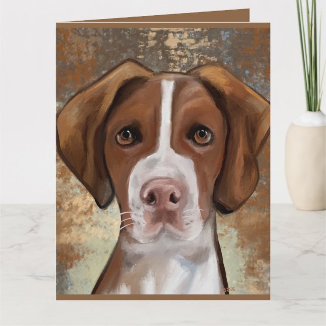 Brittany Spaniel Karte (Vorderseite)