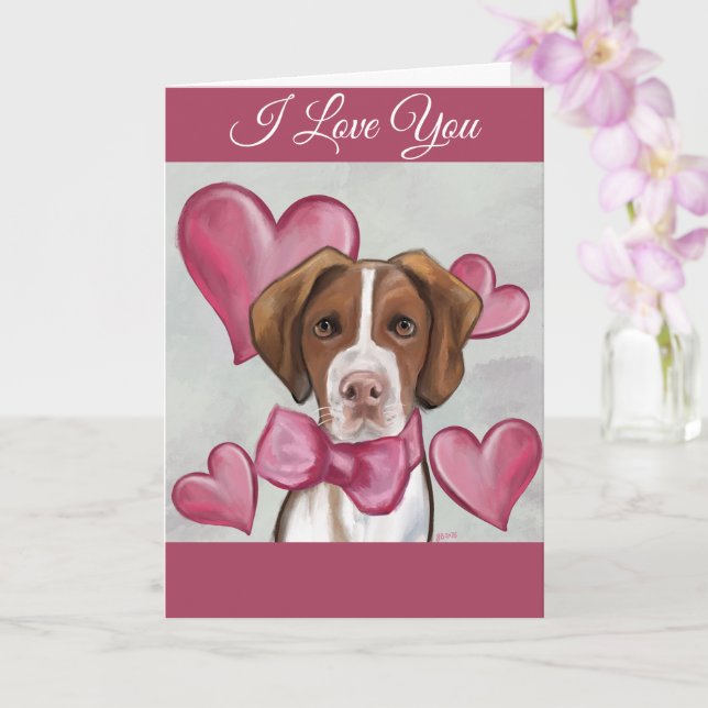 Brittany Spaniel Karte (Orchidee)