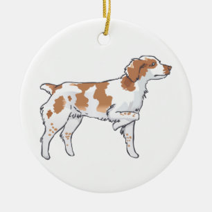 Brittany Spaniel Keramik Ornament