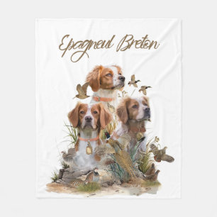 Brittany Spaniel , Leidenschaft für Vögel Fleecedecke