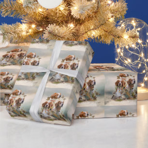 Brittany Spaniel , Leidenschaft für Vögel Geschenkpapier