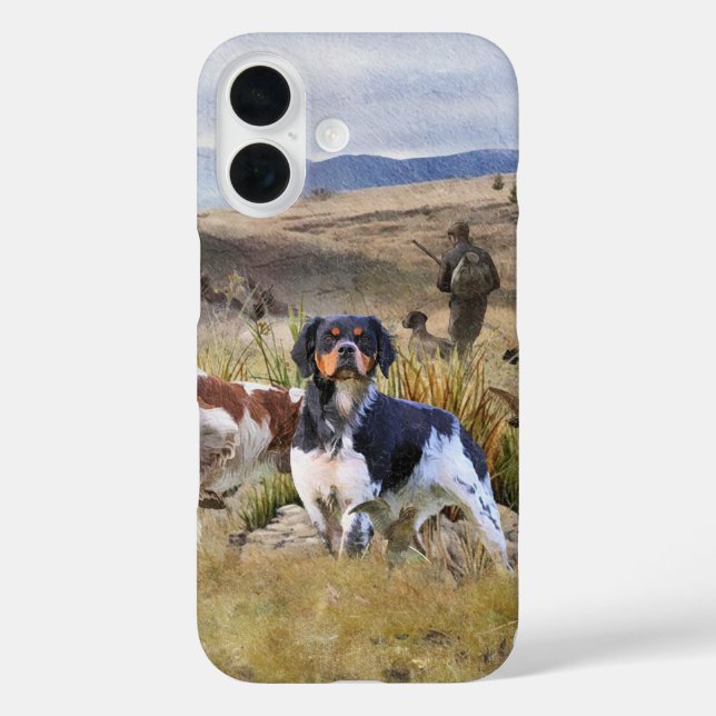 Brittany Spaniel , Leidenschaft für Vögel iPhone 16 Hülle (Rückseite)