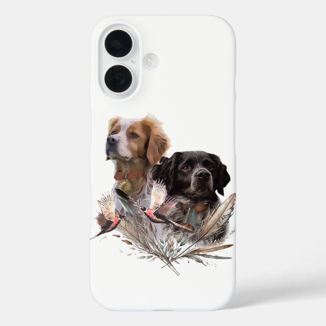 Brittany Spaniel , Leidenschaft für Vögel iPhone 16 Hülle (Rückseite)
