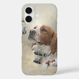 Brittany Spaniel , Leidenschaft für Vögel iPhone 16 Hülle