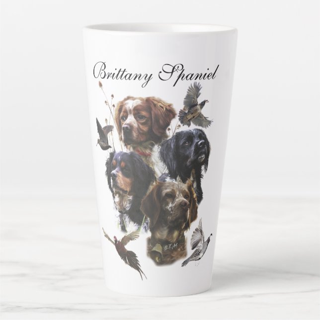 Brittany Spaniel , Leidenschaft für Vögel Milchtasse (Vorderseite)
