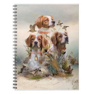Brittany Spaniel , Leidenschaft für Vögel Notizblock