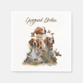Brittany Spaniel , Leidenschaft für Vögel Serviette