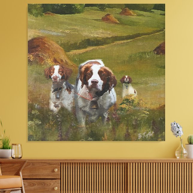 Brittany Spaniel Leinwanddruck (Insitu (Wohnzimmer))