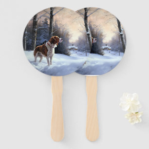 Brittany Spaniel Let It Snow Weihnachten Fächer