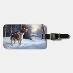 Brittany Spaniel Let It Snow Weihnachten Gepäckanhänger