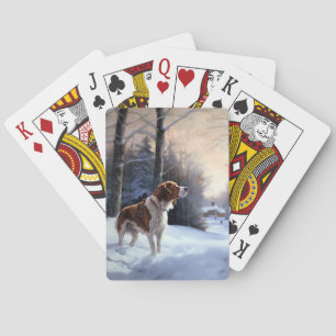 Brittany Spaniel Let It Snow Weihnachten Spielkarten