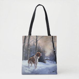 Brittany Spaniel Let It Snow Weihnachten Tasche