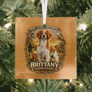 Brittany Spaniel Ornament Aus Glas
