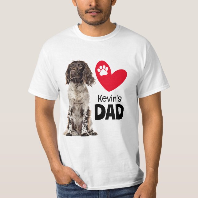 Brittany Spaniel Personalisierter Vater T - Shirt (Vorderseite)