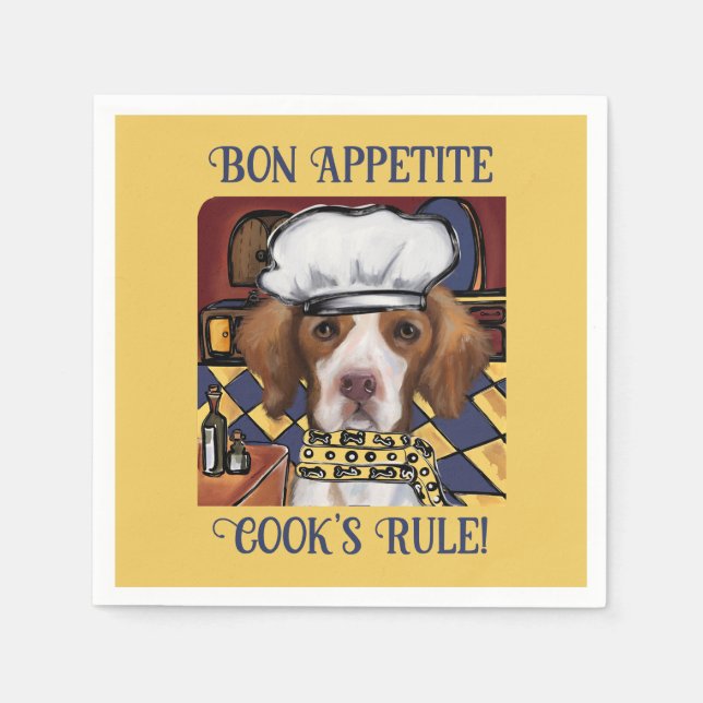 Brittany Spaniel Serviette (Vorderseite)
