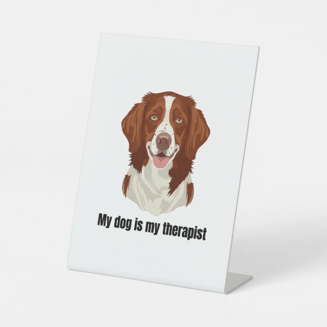 Brittany Spaniel Sockelschild (Vorderseite)