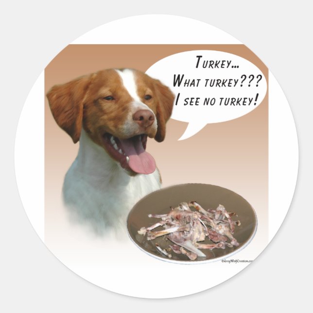 Brittany Spaniel Türkei Runder Aufkleber (Vorderseite)