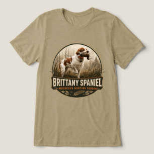 Brittany Spaniel und Waldschnepfe Tri-Blend Shirt