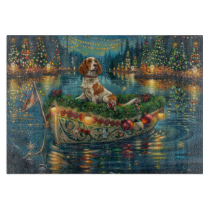 Brittany Spaniel Weihnachtliche Reise Schneidebrett