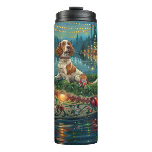 Brittany Spaniel Weihnachtliche Reise Thermosbecher