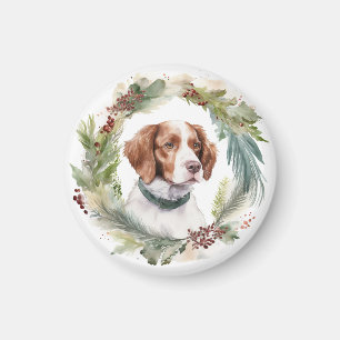 Brittany Spaniel Weihnachtsfeiertag Festliche Jung Magnet