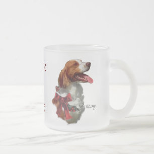 Brittany Spaniel Weihnachtsgeschenke Mattglastasse