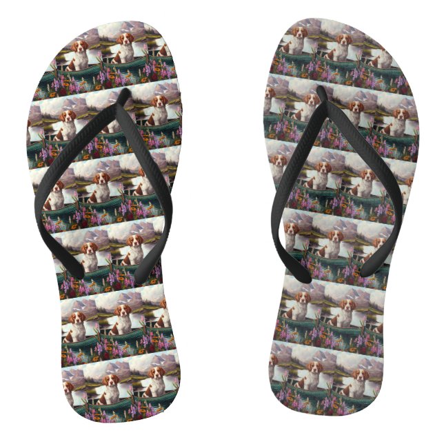Brittany Spanier auf dem Paddle: Ein Landschaftlic Flip Flops (Fußbett)
