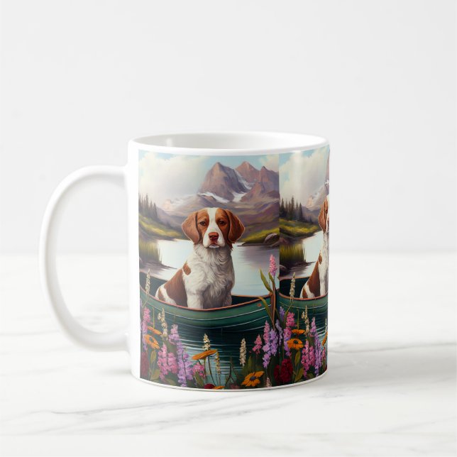 Brittany Spanier auf dem Paddle: Ein Landschaftlic Kaffeetasse (Links)