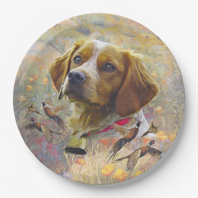 Brittany Spanisch Art , Pappteller (Vorderseite)