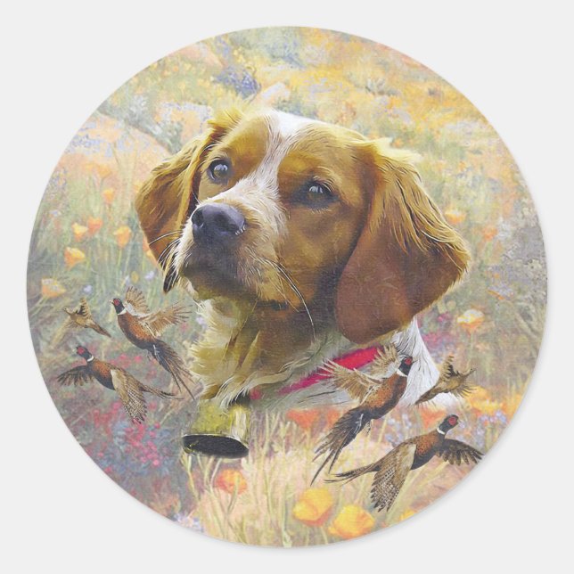 Brittany Spanisch Art , Runder Aufkleber (Vorderseite)